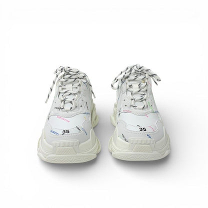 Balenciaga Triple S Sneakers Shoes Leather White Multicolor Logo