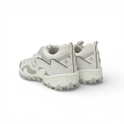 Louis Vuitton LV Lash Line Monogram Sneakers Shoes Fabric Leather White Gray