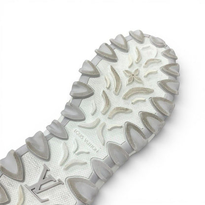 Louis Vuitton LV Lash Line Monogram Sneakers Shoes Fabric Leather White Gray