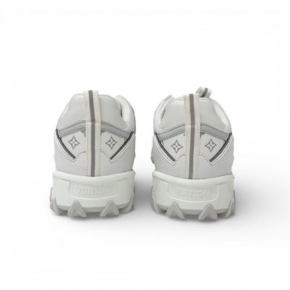 Louis Vuitton LV Lash Line Monogram Sneakers Shoes Fabric Leather White Gray