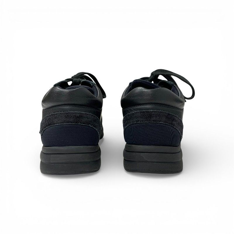 Chanel Sneakers Shoes Leather Fabric Suede Black CC Logo