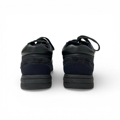Chanel Sneakers Shoes Leather Fabric Suede Black CC Logo