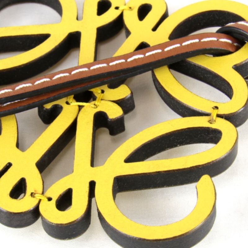 Loewe Charm Leather Yellow Keychain