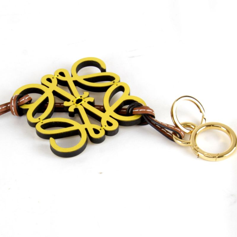 Loewe Charm Leather Yellow Keychain