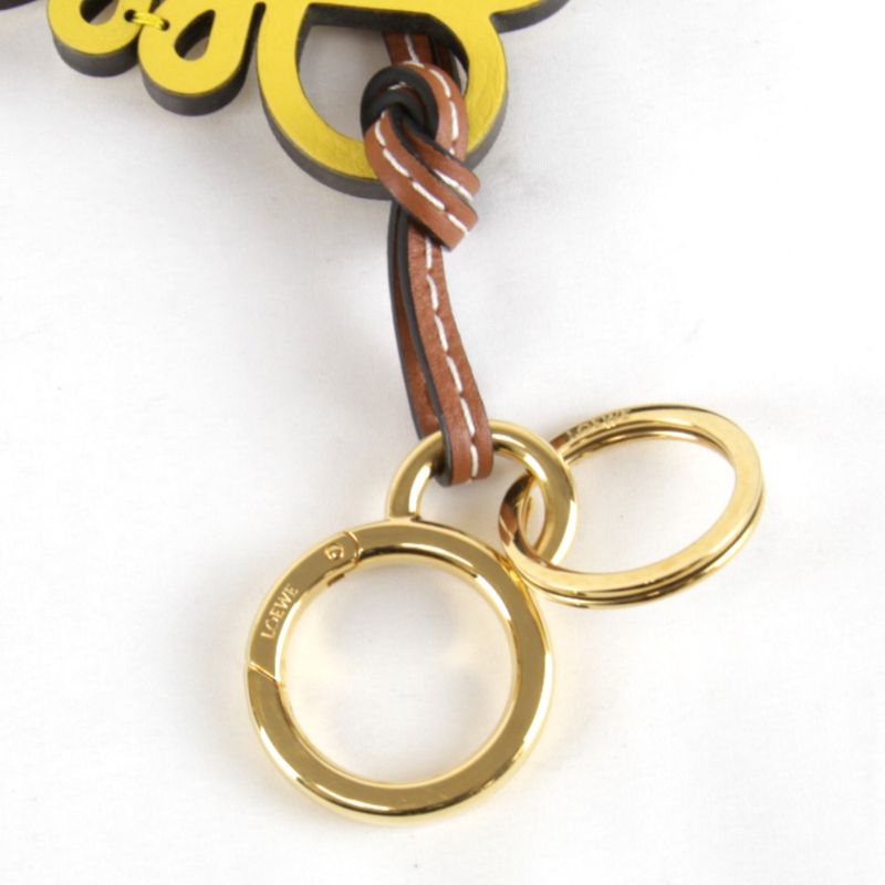 Loewe Charm Leather Yellow Keychain