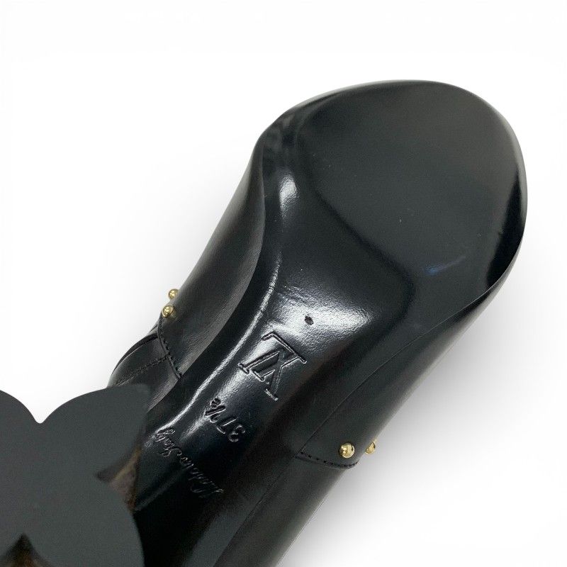 Louis Vuitton Silhouette Line Boots Short Shoes Leather Black Brown Gold Lvlogo