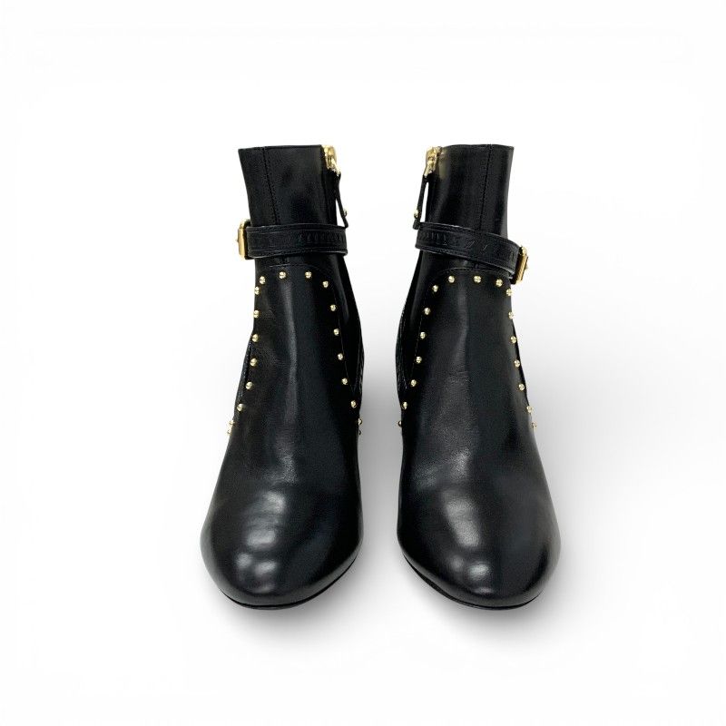 Louis Vuitton Silhouette Line Boots Short Shoes Leather Black Brown Gold Lvlogo