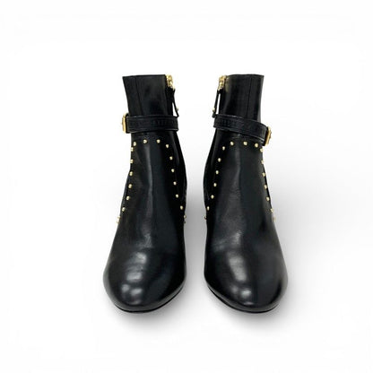 Louis Vuitton Silhouette Line Boots Short Shoes Leather Black Brown Gold Lvlogo