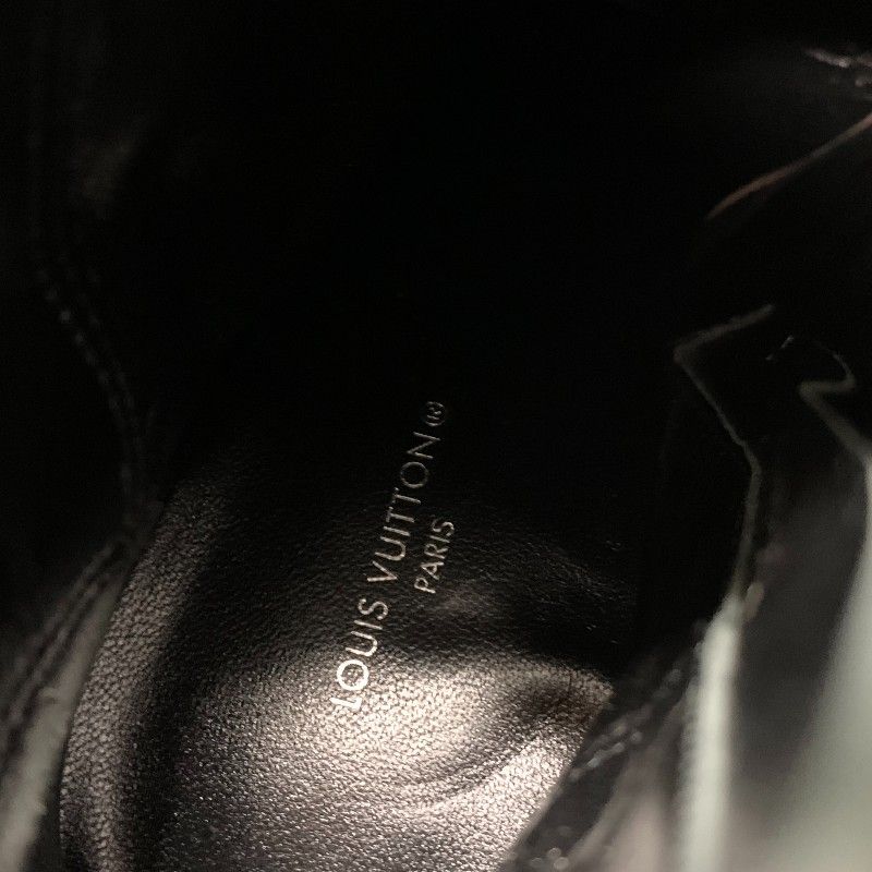 Louis Vuitton Silhouette Line Boots Short Shoes Leather Black Brown Gold Lvlogo