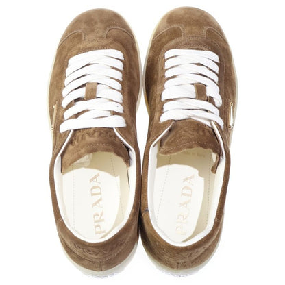 Prada Lane Suede Low Cut Sneakers Brown