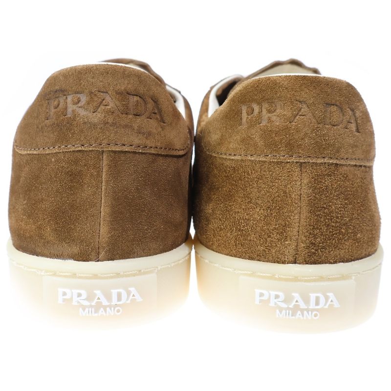 Prada Lane Suede Low Cut Sneakers Brown