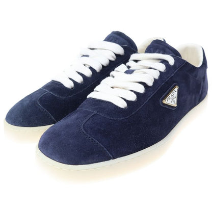 Prada Lane Suede Low Cut Sneakers Navy