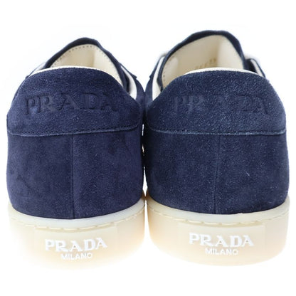 Prada Lane Suede Low Cut Sneakers Navy