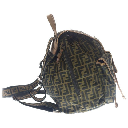 Fendi Zucca Backpack Brown Nylon Leather
