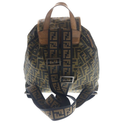 Fendi Zucca Backpack Brown Nylon Leather
