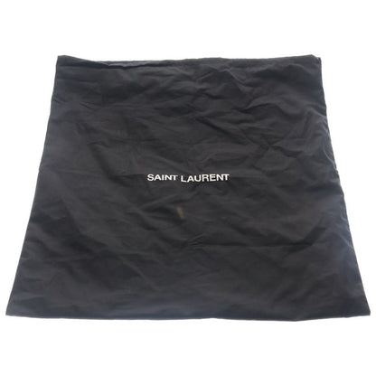 Saint Laurent Yves Ribe Goche Tote Black Leather Silver