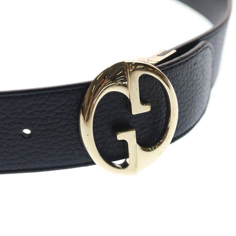 Gucci Belt Leather Black Gold