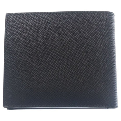 Prada Vitello Micro Grain Leather Compact Wallet Bifold Black