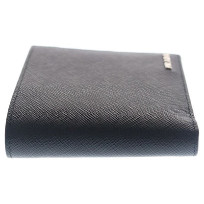 Prada Vitello Micro Grain Leather Compact Wallet Bifold Black