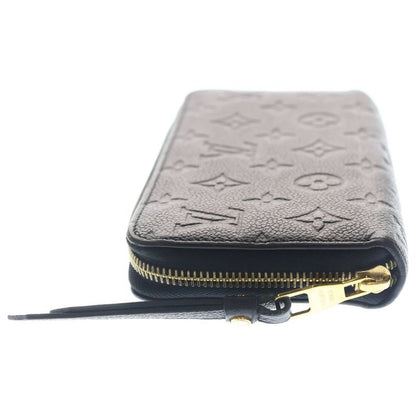 Louis Vuitton Monogram Empreinte Zippy Wallet Card Case Black Leather Gold