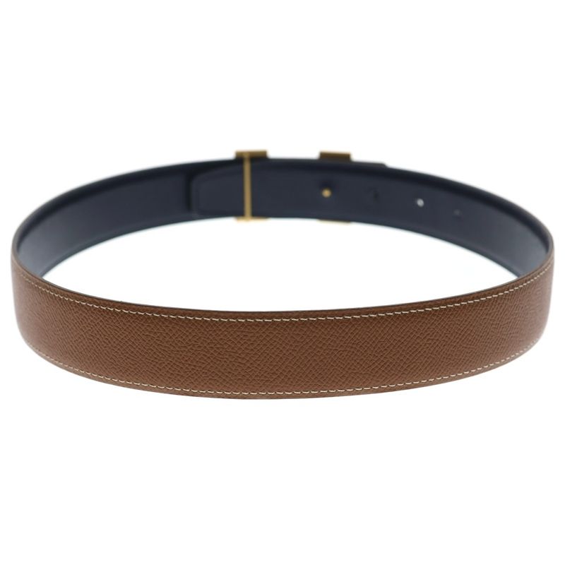Hermes Constance Belt Taurillon Gold Leather Brown