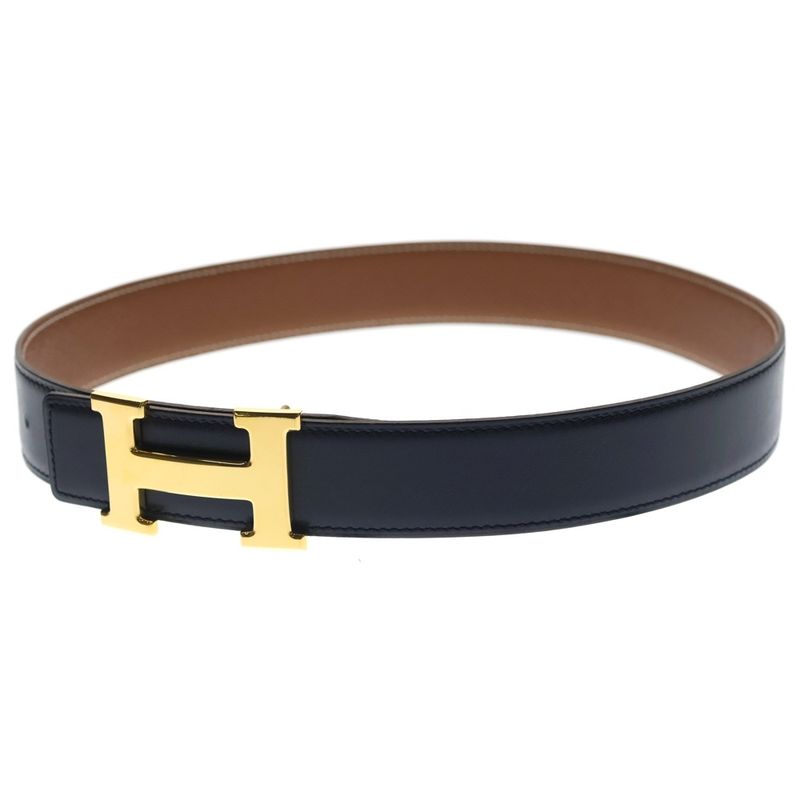 Hermes Constance Belt Taurillon Gold Leather Brown