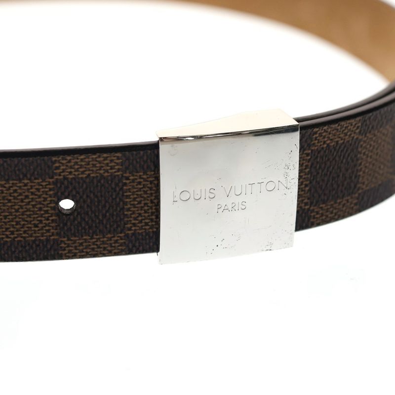 Louis Vuitton Damier Ceinture Carre Belt Brown Silver