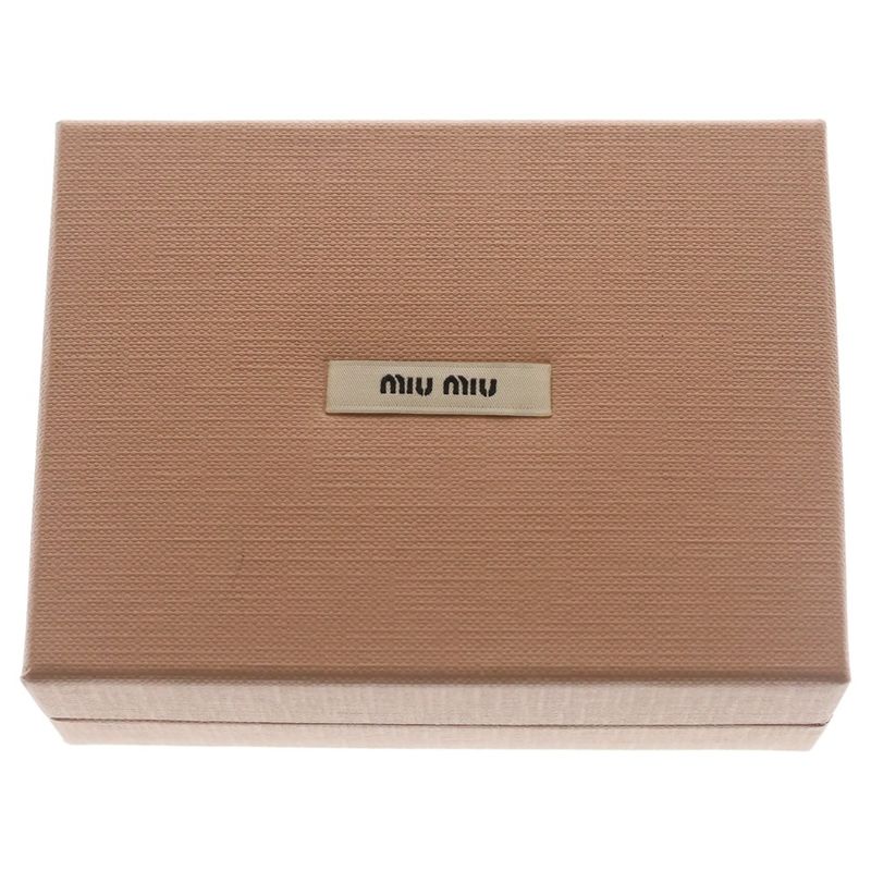 Miu Miu Flower Print Trifold Wallet Compact Coin Case Pink Leather Gold