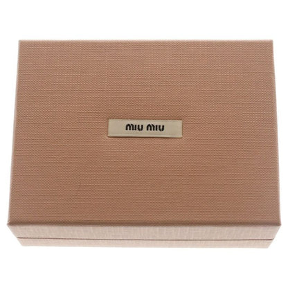 Miu Miu Flower Print Trifold Wallet Compact Coin Case Pink Leather Gold