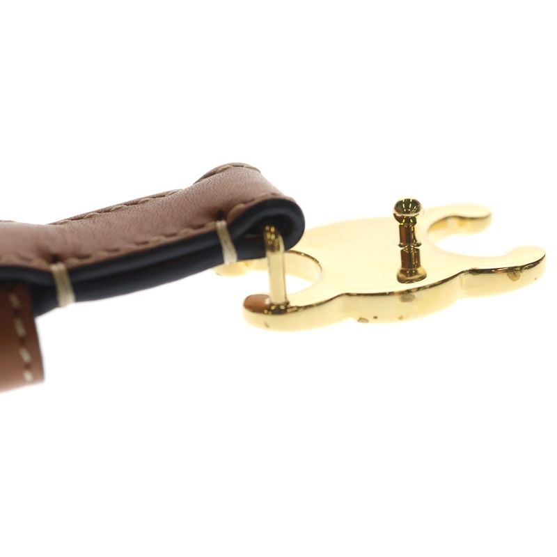 Celine Triomphe Leather Belt Brown Gold