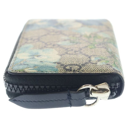 Gucci GG Blooms Flower Floral Pattern Mini Wallet Coin Case Beige Light Blue