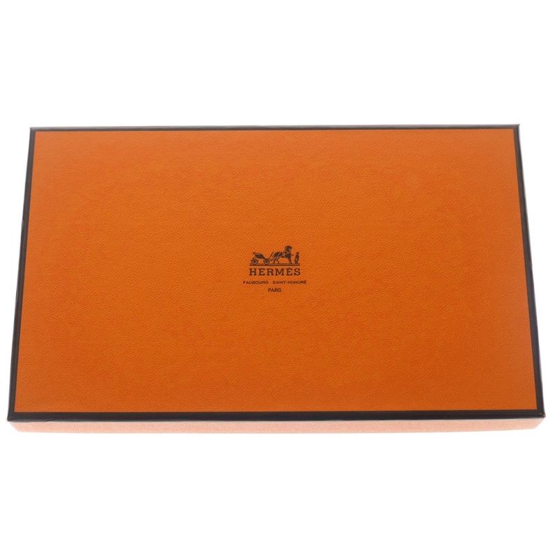 Hermes Bearn Souffle Ficelle Lycee Wallet Card Case Beige Silver