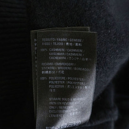 Balenciaga Logo Embroidery Cashmere Crew Neck Knit Sweater Black