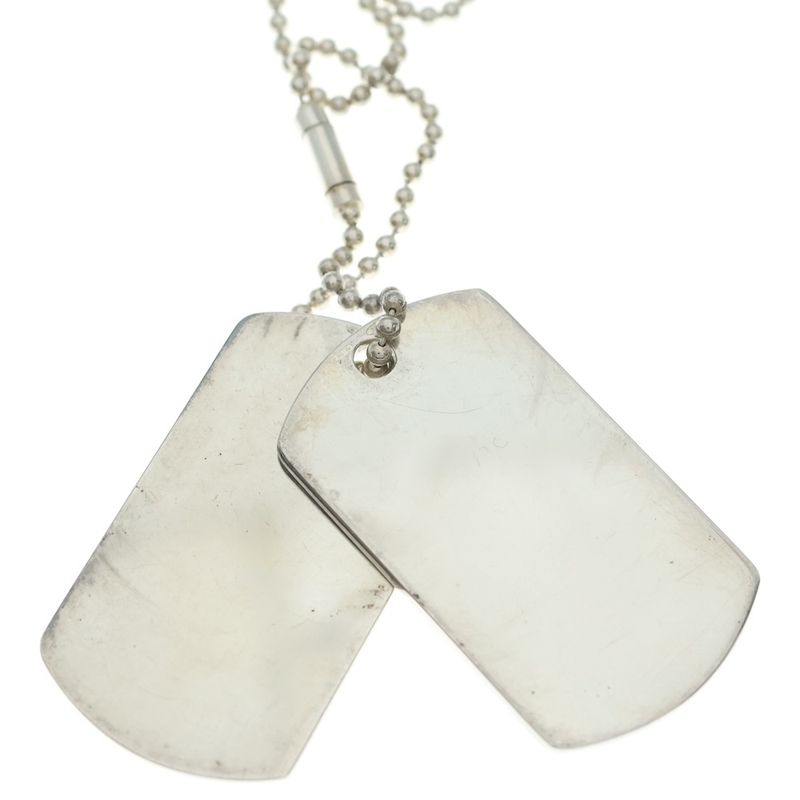 Gucci Double Dog Tag Chain Pendant Necklace Silver