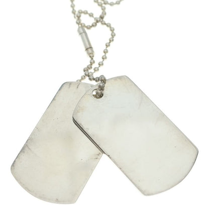 Gucci Double Dog Tag Chain Pendant Necklace Silver