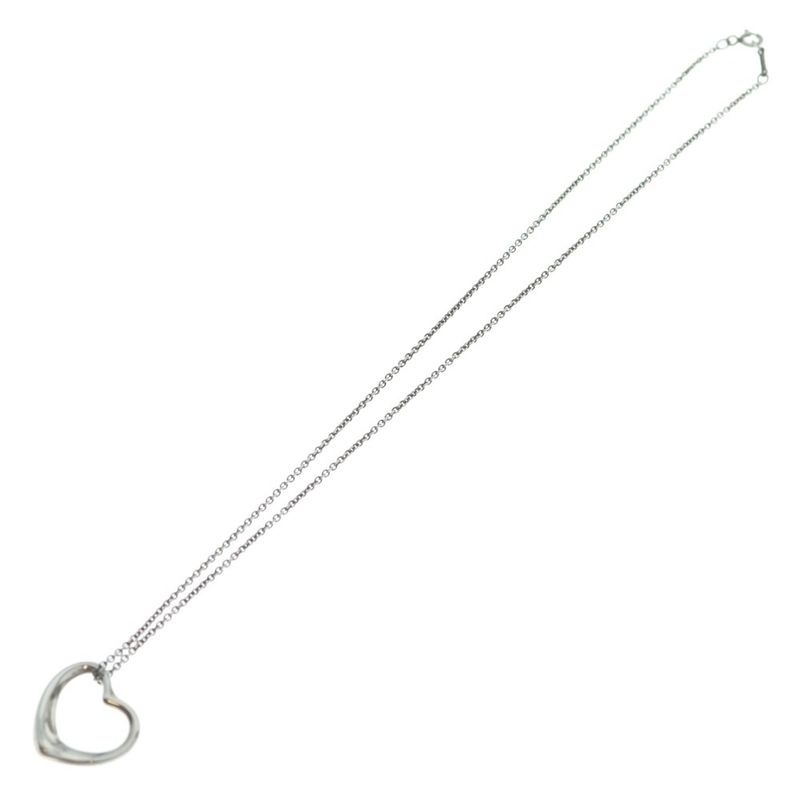 Tiffany & Co Open Heart Necklace Pendant Chain Silver