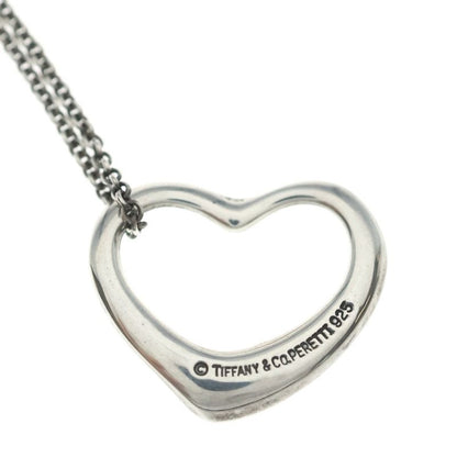 Tiffany & Co Open Heart Necklace Pendant Chain Silver