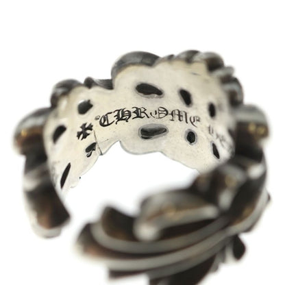 Chrome Hearts Dbl Flrl Crs Double Floral Cross Ring Silver