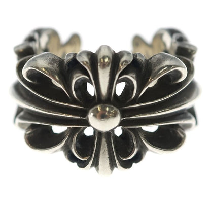 Chrome Hearts Dbl Flrl Crs Double Floral Cross Ring Silver