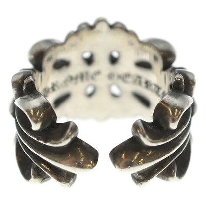 Chrome Hearts Dbl Flrl Crs Double Floral Cross Ring Silver