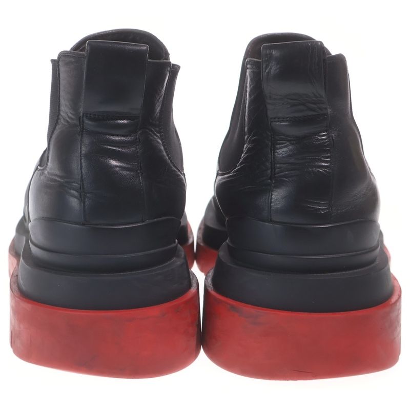 Bottega Veneta Tire Ankle Side Gore Chelsea Boots Black Red