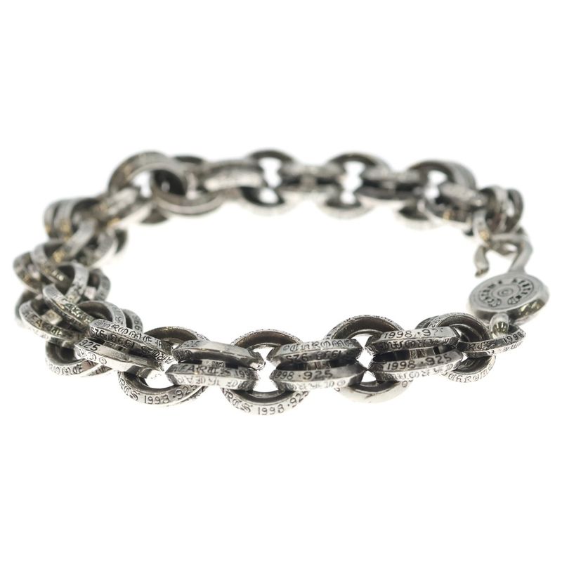 Chrome Hearts 2 Double B Ring Bring Bracelet Silver