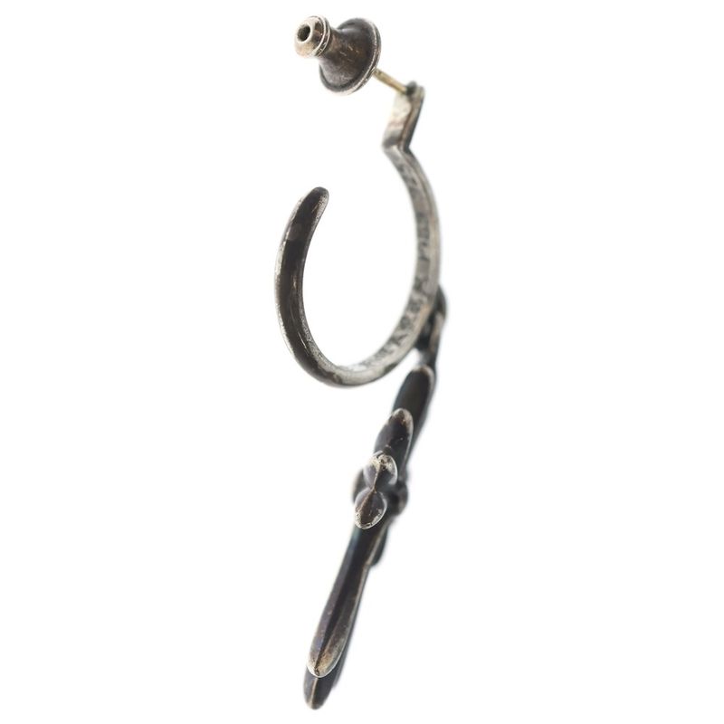 Chrome Hearts Tiny CH Cross Hoop Earrings Silver