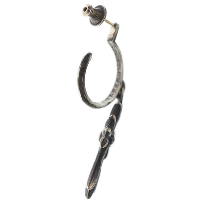 Chrome Hearts Tiny CH Cross Hoop Earrings Silver
