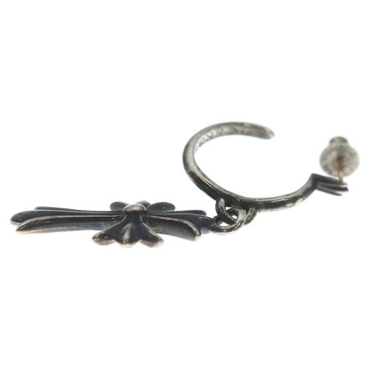 Chrome Hearts Tiny CH Cross Hoop Earrings Silver