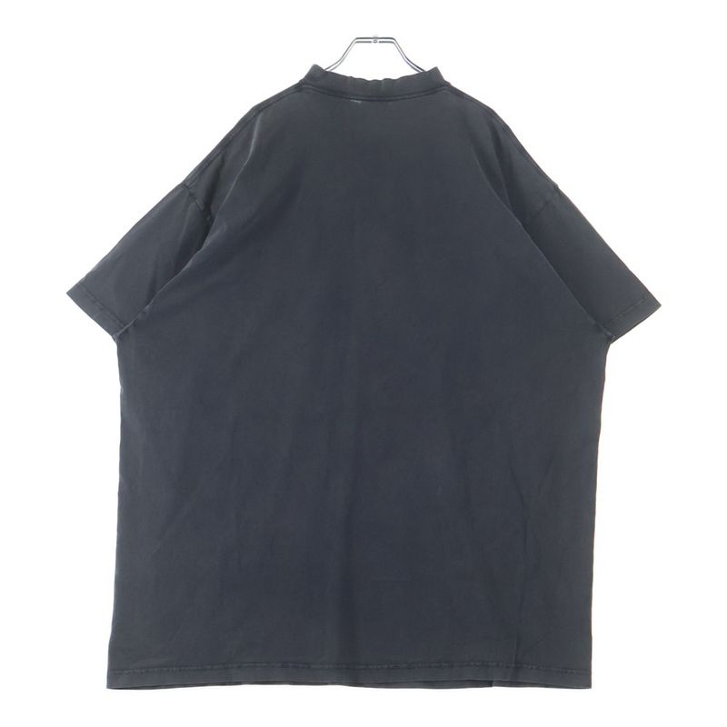 Balenciaga Tbilisi Oversized T-Shirt Distressed Printed Short Sleeve Black