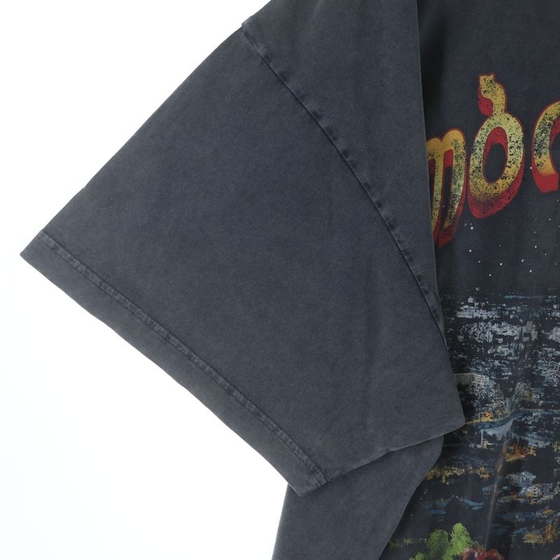 Balenciaga Tbilisi Oversized T-Shirt Distressed Printed Short Sleeve Black
