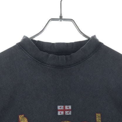 Balenciaga Tbilisi Oversized T-Shirt Distressed Printed Short Sleeve Black