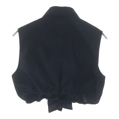 Prada Re-Nylon Gabardine Sleeve Crop Top Nylon Shirt Black