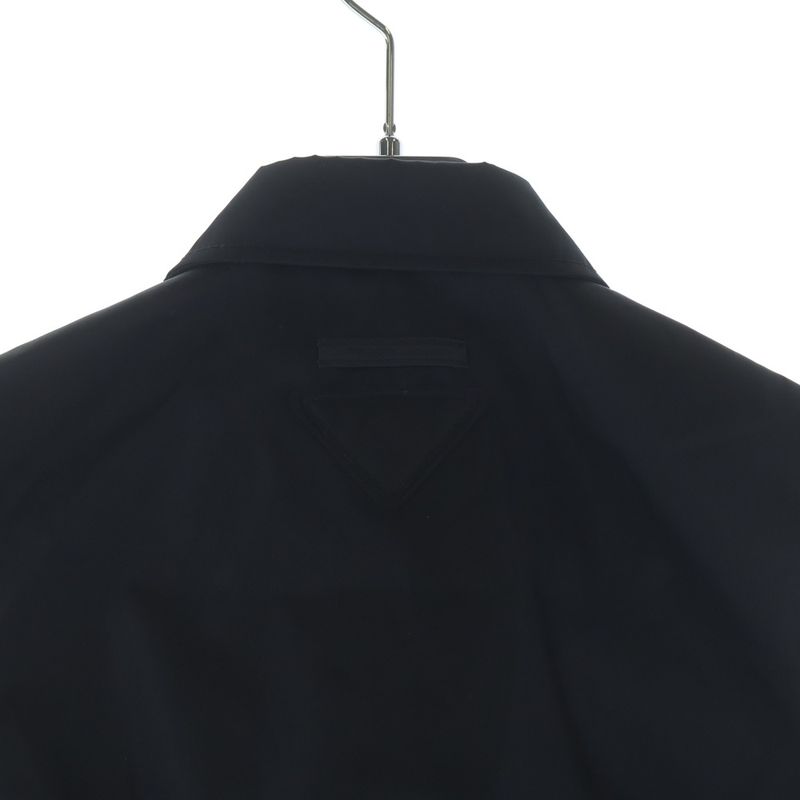 Prada Re-Nylon Gabardine Sleeve Crop Top Nylon Shirt Black